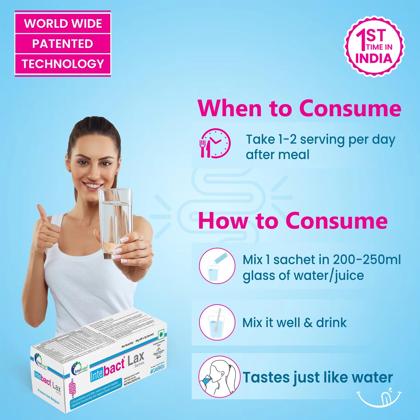 Intebact Probiotic Sachets for Gut Health
