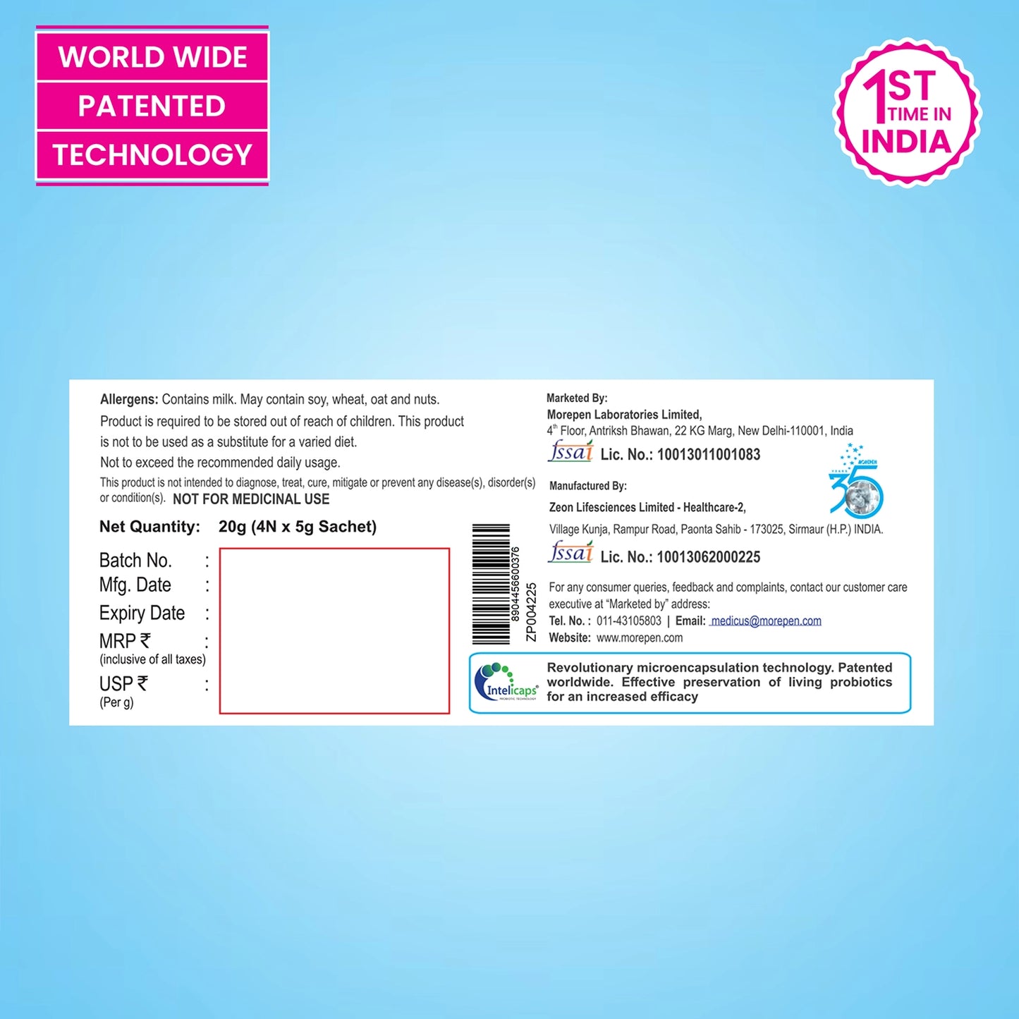 Intebact Probiotic Sachets for Gut Health