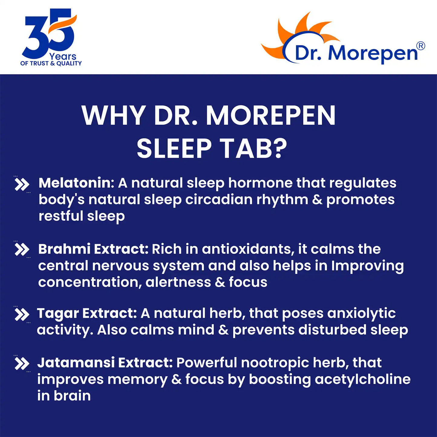 Sleep Tablets For Men & Women (60 Tablets) - For Stress Free Sleep & Calmness