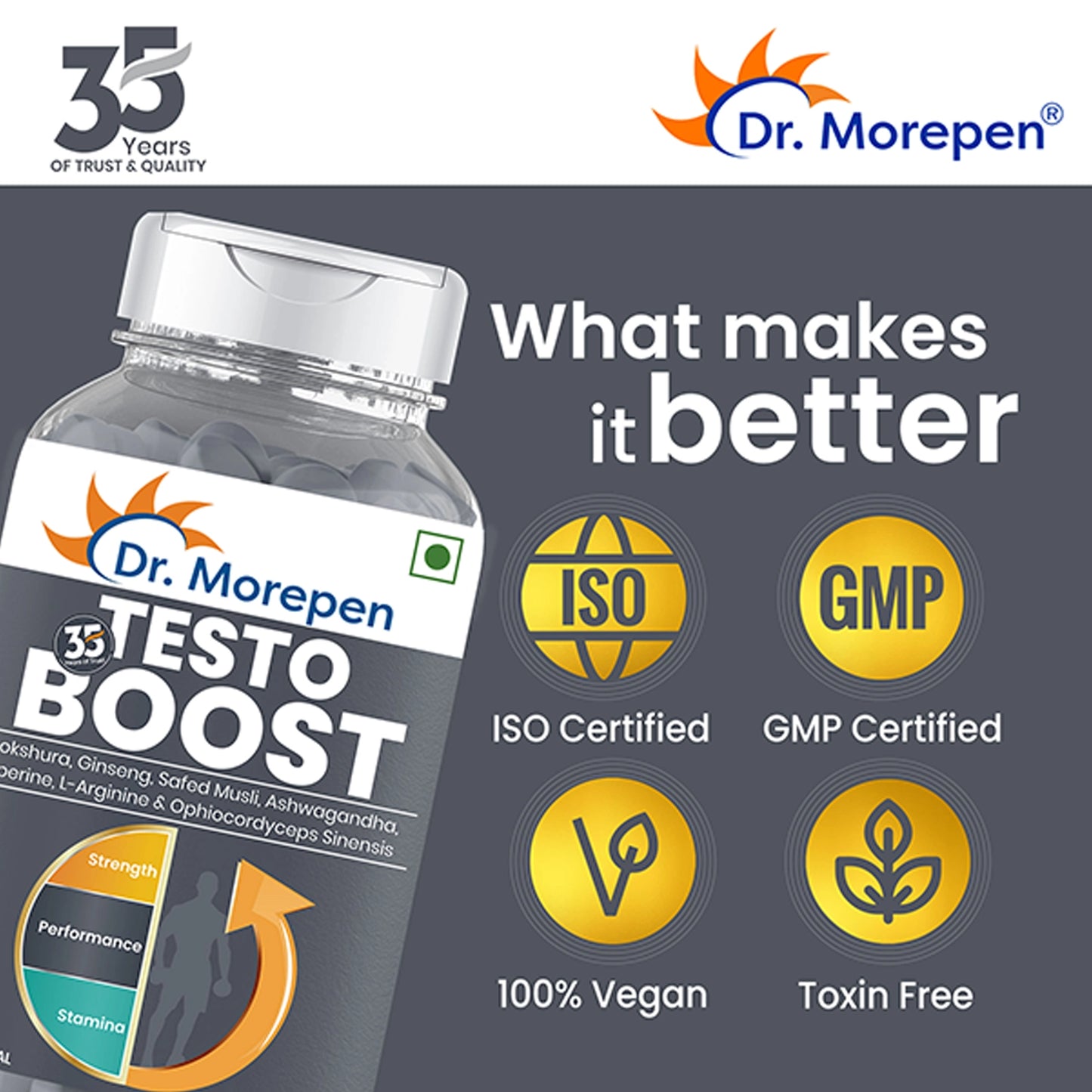 Testo Boost & Multivitamin Men -With Omega 3 & Herbs /Energy & Immunity Booste