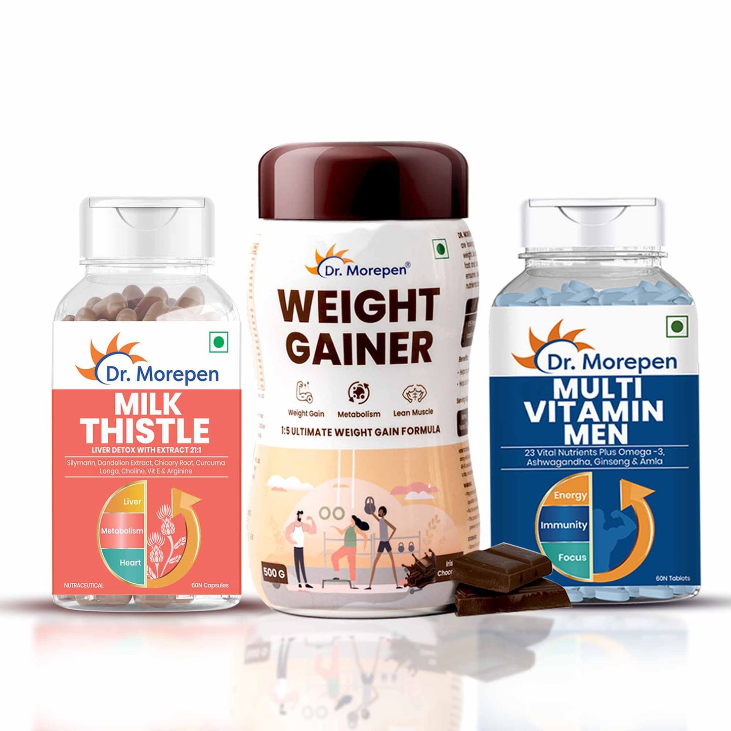 Iron & Zinc + Weight Gainer + Multivitamin Men Combo