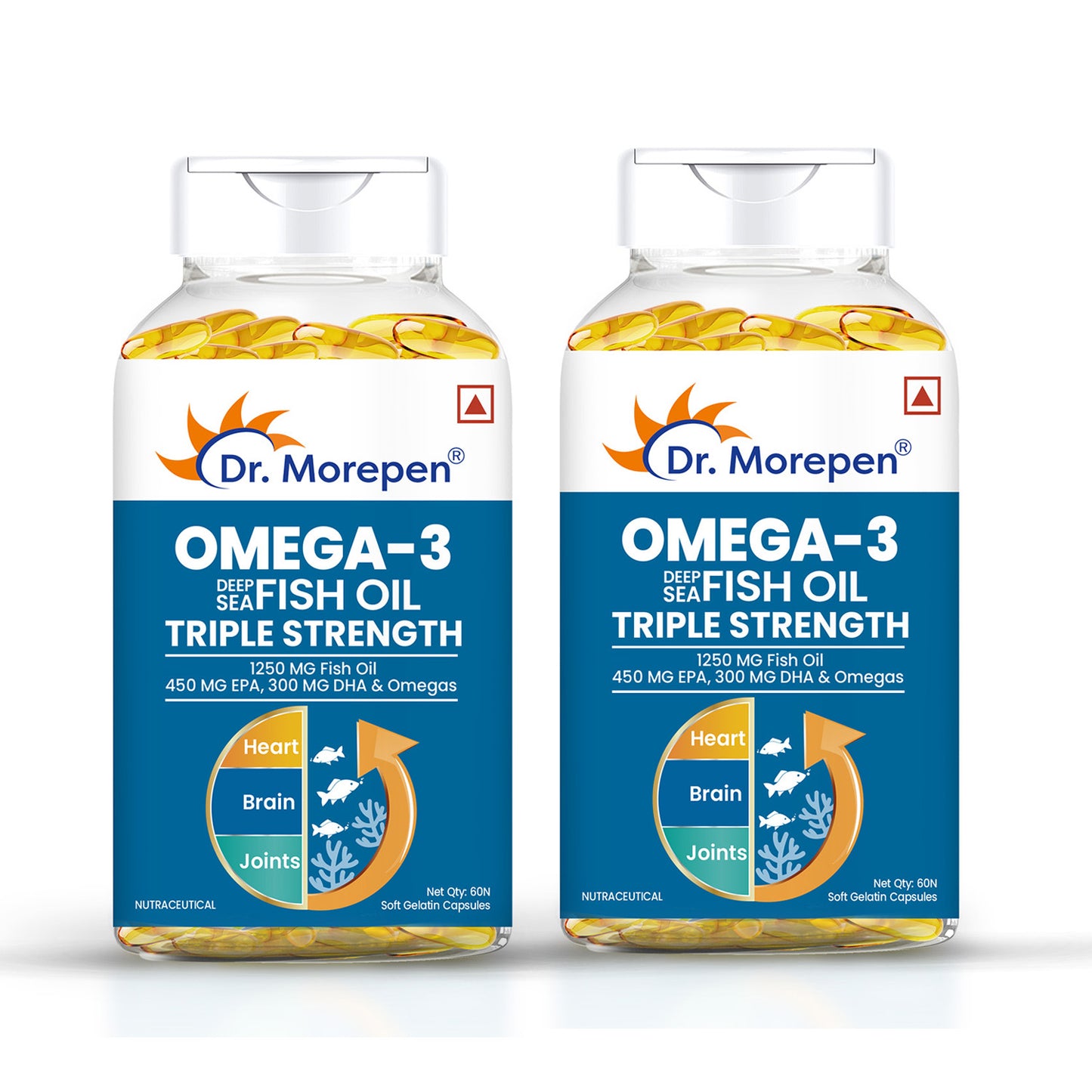 Omega-3 1250mg Deep Sea Fish Oil Triple Strength - 60 Softgel Capsules