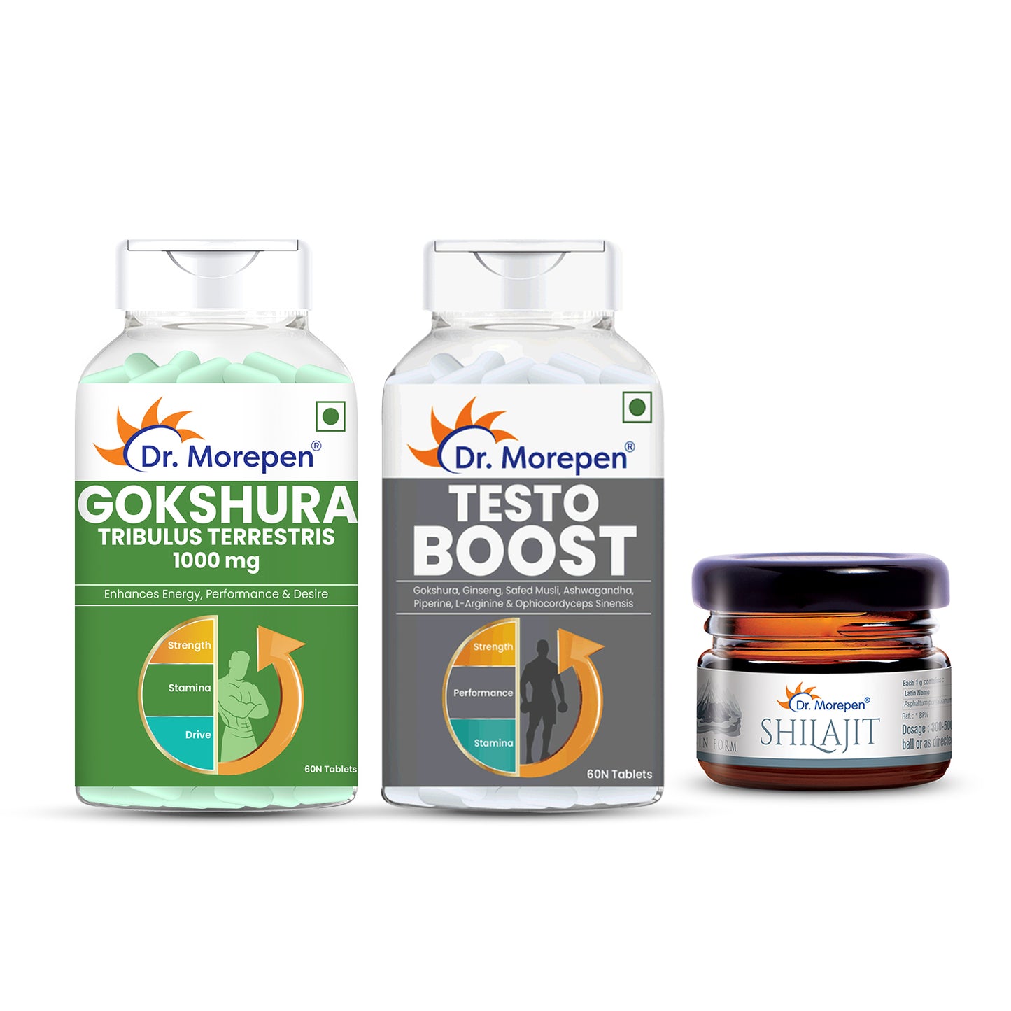 Performance Combo- (Gokshura ,Testo Boost Tablets & Shilajit Resin)