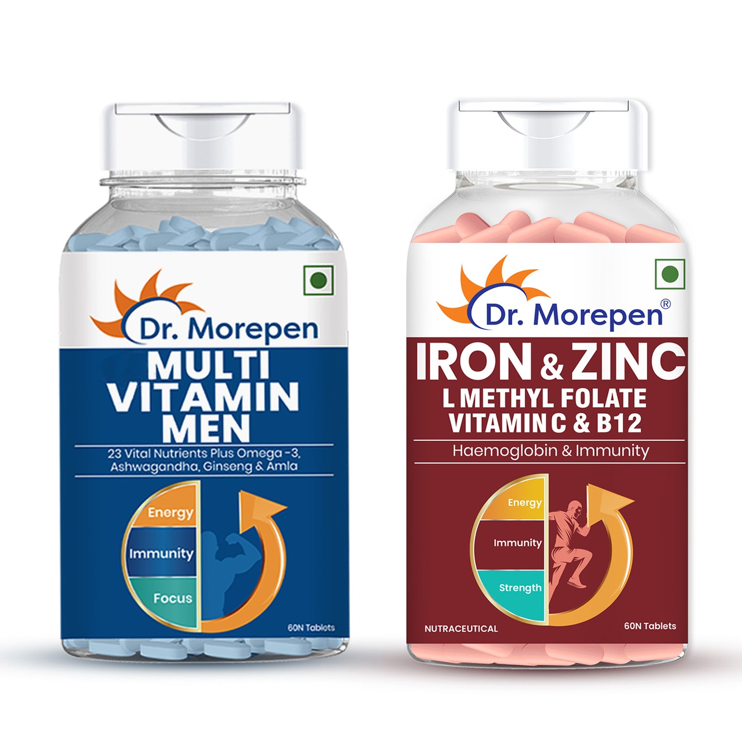 IRON & ZINC + Multivitamin Men Tablets Combo