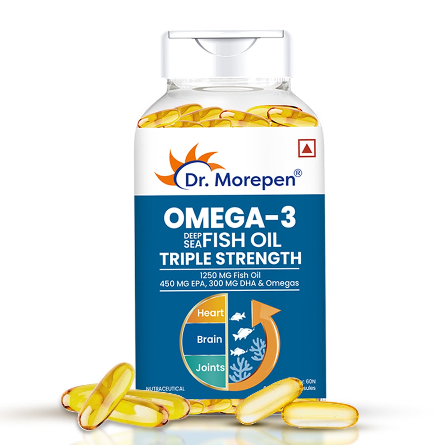 Omega-3 1250mg Deep Sea Fish Oil Triple Strength - 60 Softgel Capsules