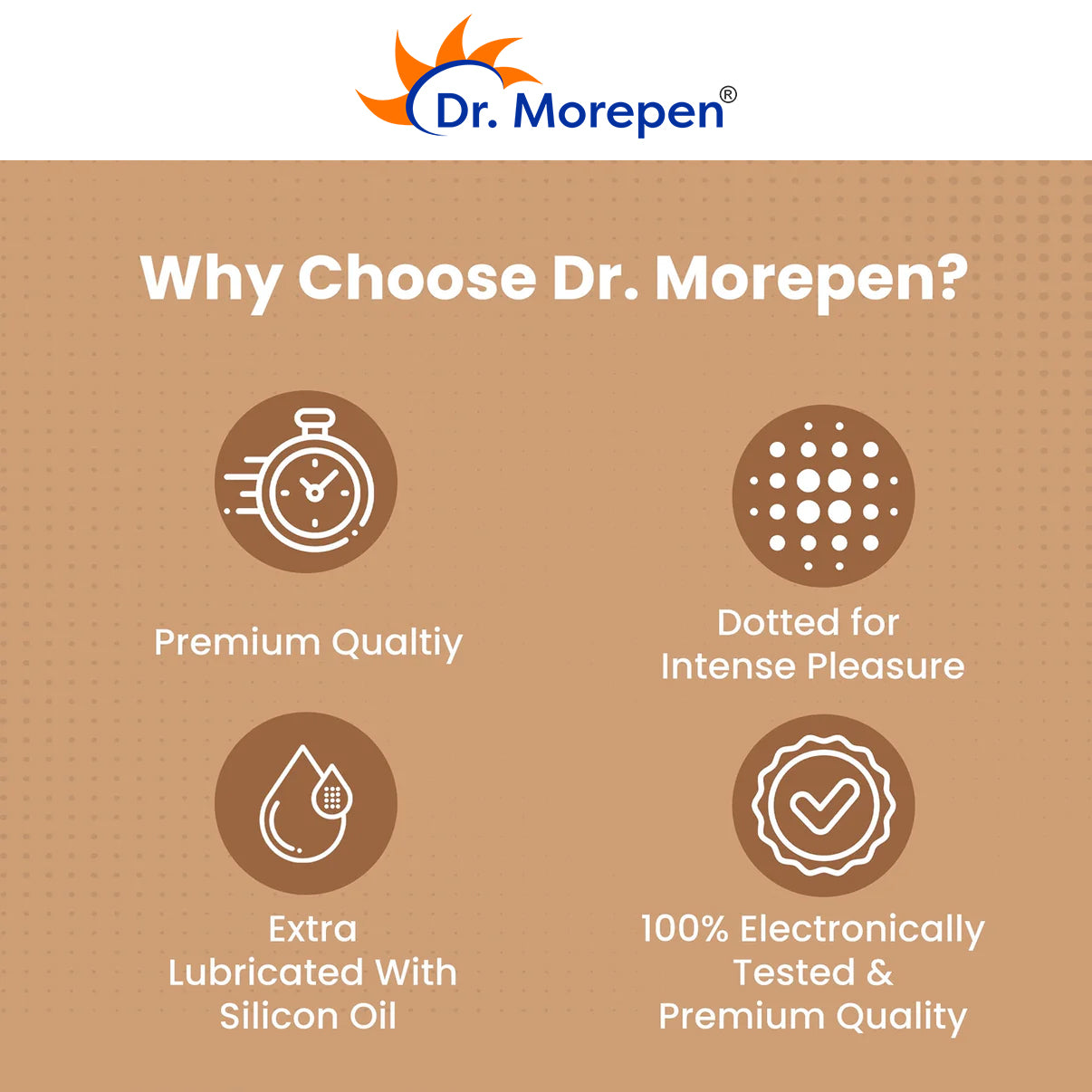 Dr Morepen Exygra Condom Dotted 3S (Pack Of 10)- Make Safe Love Stay Buy Sexual Well -Chocolate Flavor