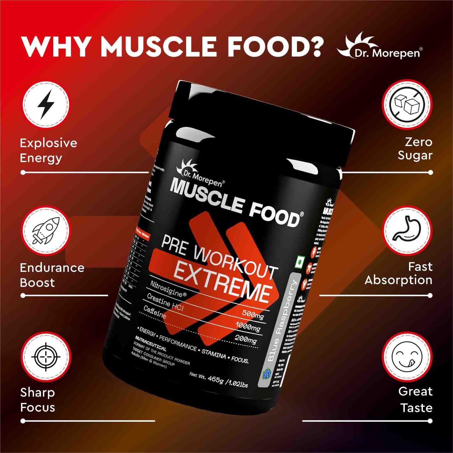 Pre-workout Extreme Blue Raspberry