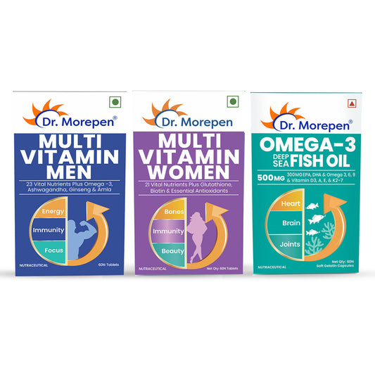 Multivitamin Men + Multivitamin Women + Omega-500mg ( Pack Of 3 )