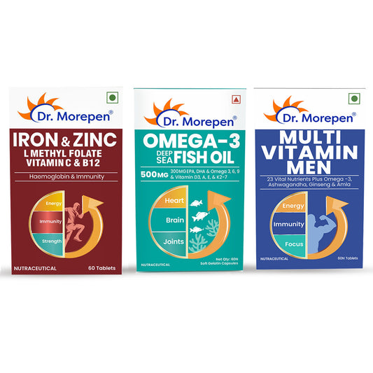 Multivitamin Men l Omega-500mg l Iron & Zinc - ( Pack Of 3 )