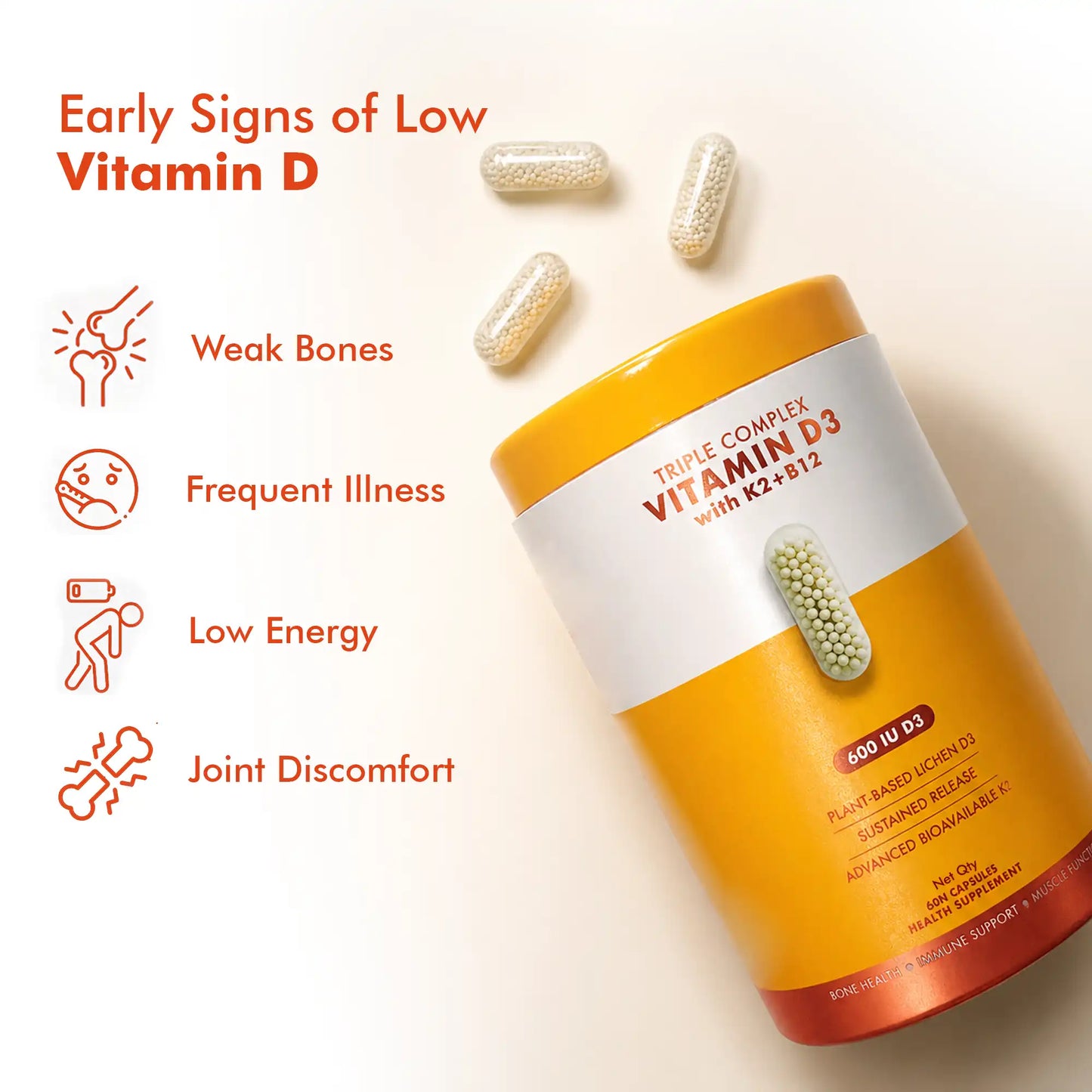Triple Complex Vitamin D3 with K2+B12