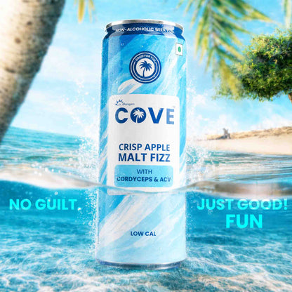 Cove Crisp Apple Malt Fizz with Cordyceps & ACV (Pack of 3)