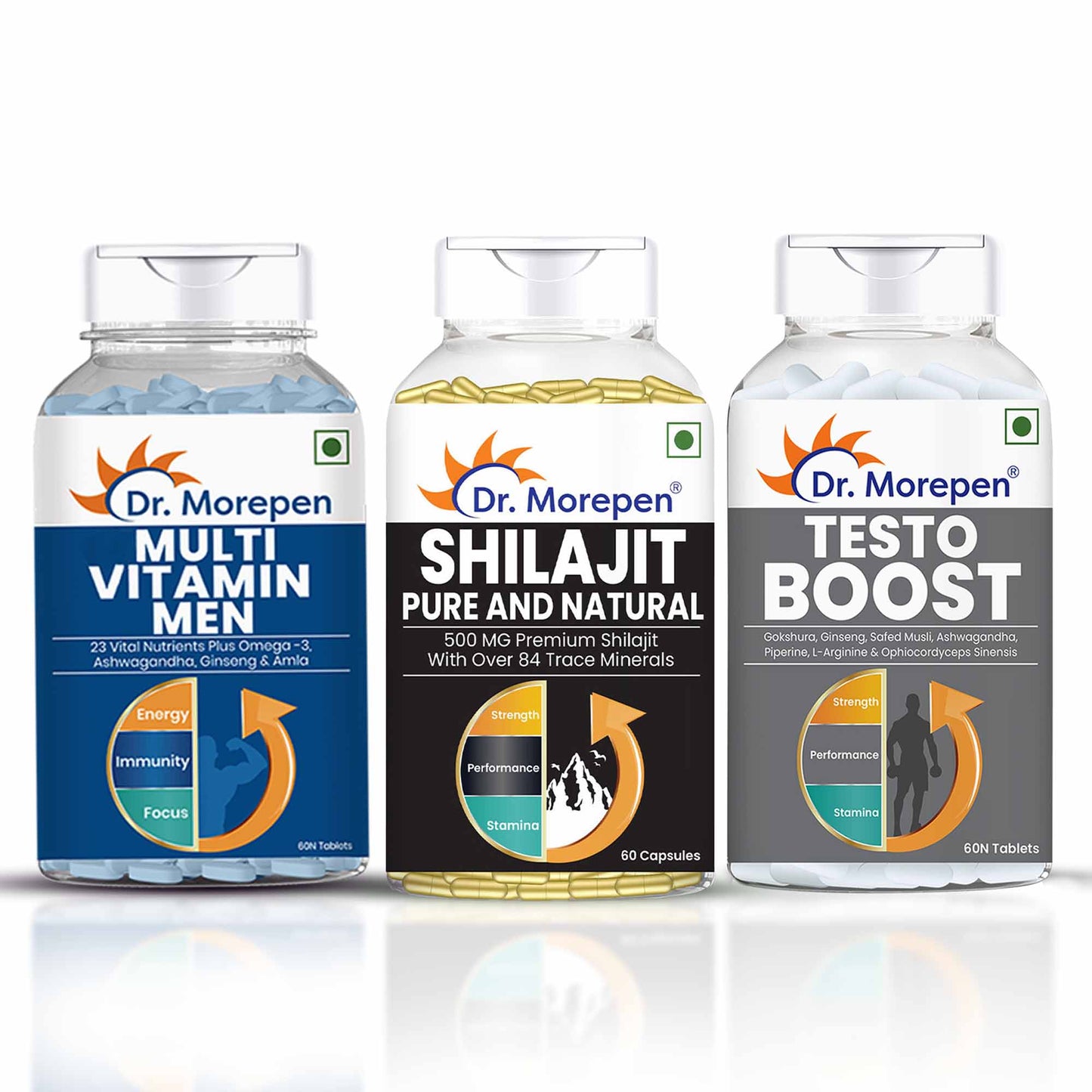 Multivitamin Men + Shilajit Capsules + Testo Boost Combo