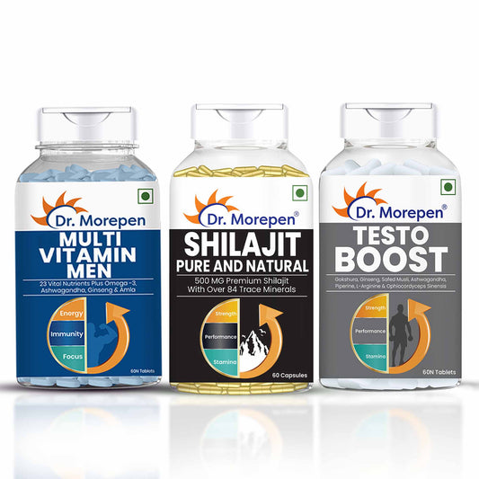 Multivitamin Men + Shilajit Capsules + Testo Boost Combo