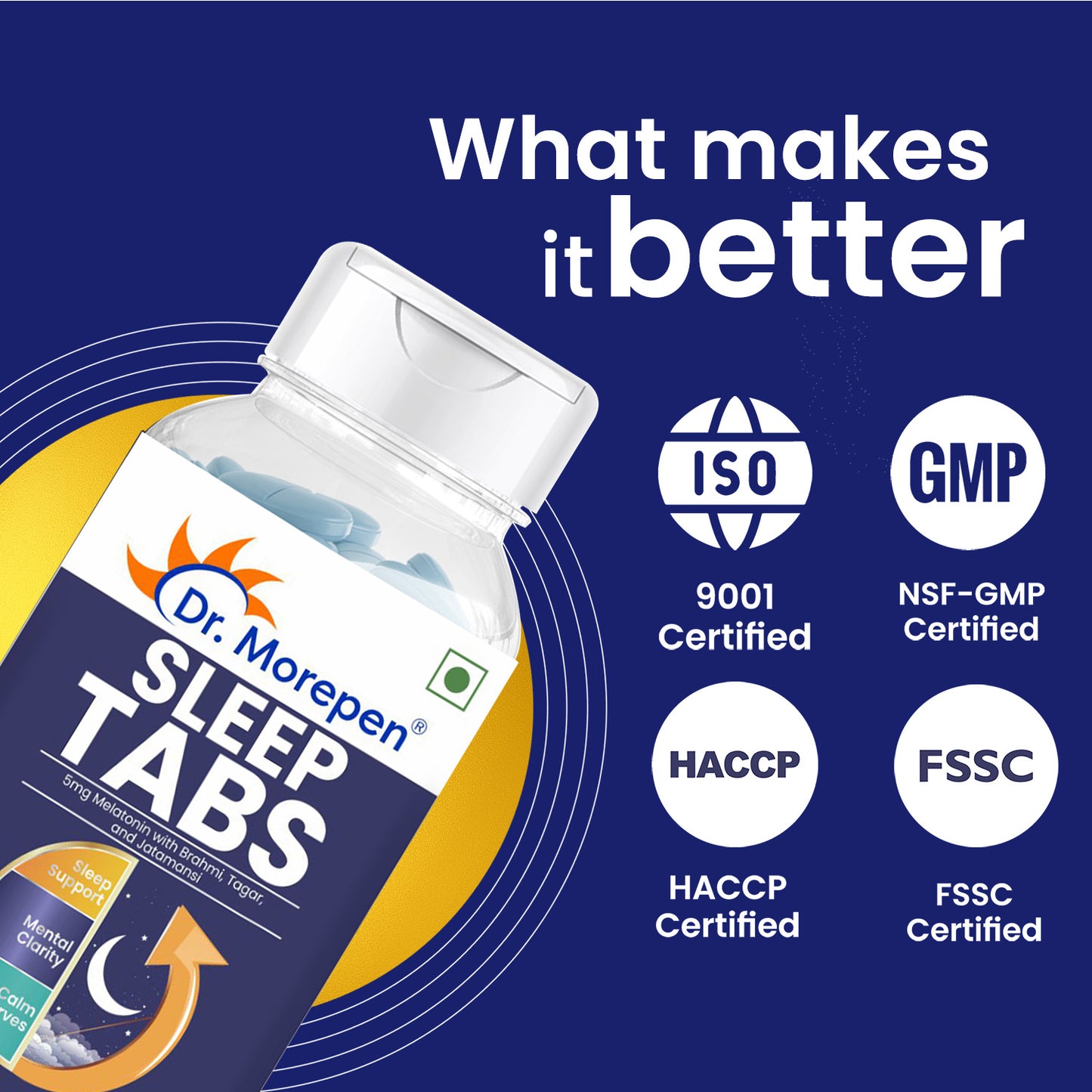 Sleep Tablets For Men & Women (60 Tablets) - For Stress Free Sleep & Calmness