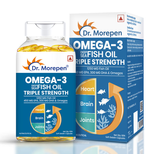 Dr. Morepen Omega-3 Deep Sea Fish Oil Triple Strength – 60 Softgel Capsules