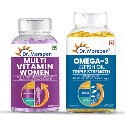 Dr. Morepen Fish Oil 1250mg Triple Strength | Omega-3 for Heart & Joint Support Dr Morepen Dr. Morepen Fish Oil 1250mg Triple Strength | Omega-3 for Heart & Joint Support Dr Morepen