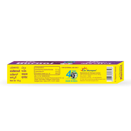 Dr. Morepen Burnol | Effective Relief from Minor Burn, Cuts or Wounds | Antimicrobial & Antiseptic | 15 Gms