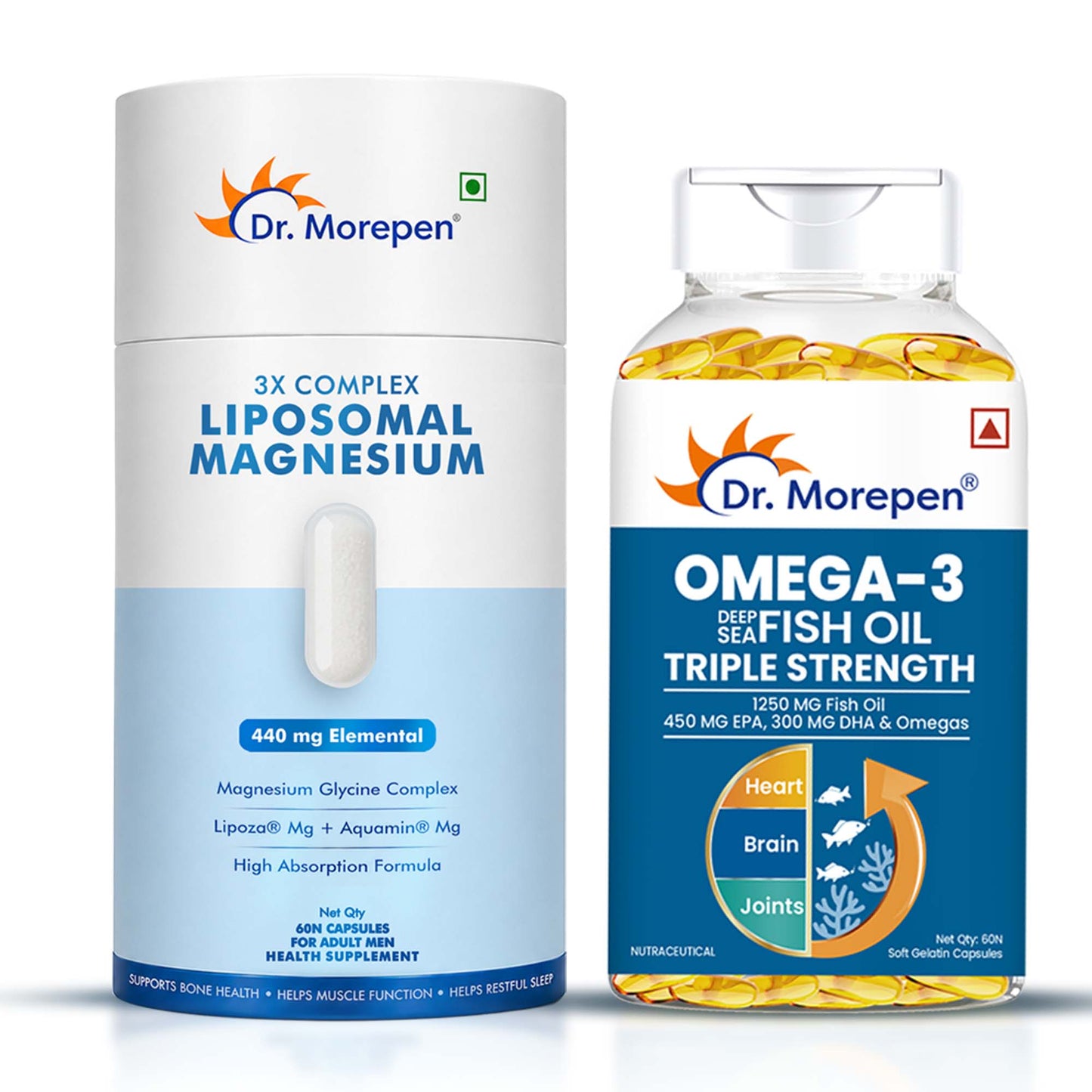 3X Complex Liposomal Magnesium - Omega-3 1250mg Triple Strength Combo