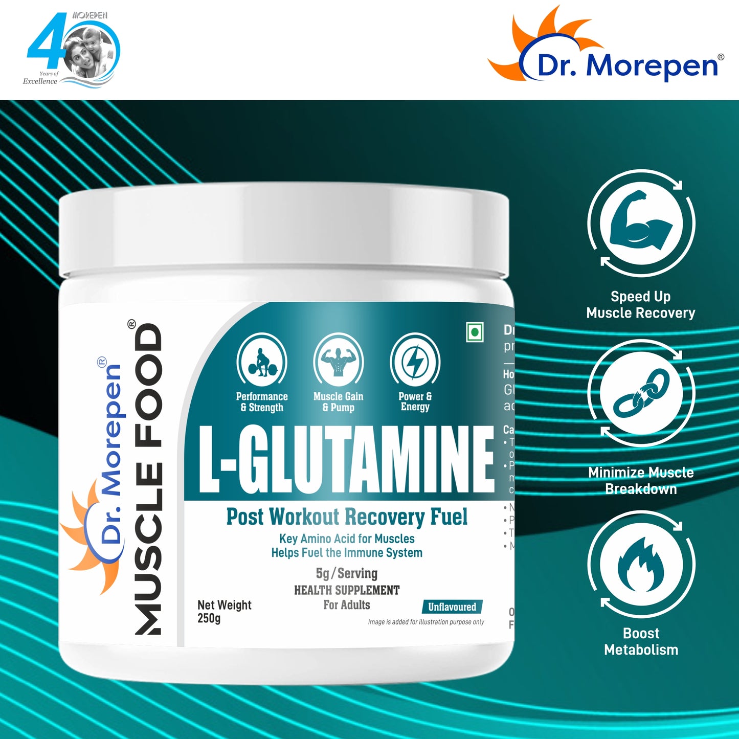 Dr.Morepen L-Glutamine - 250gm