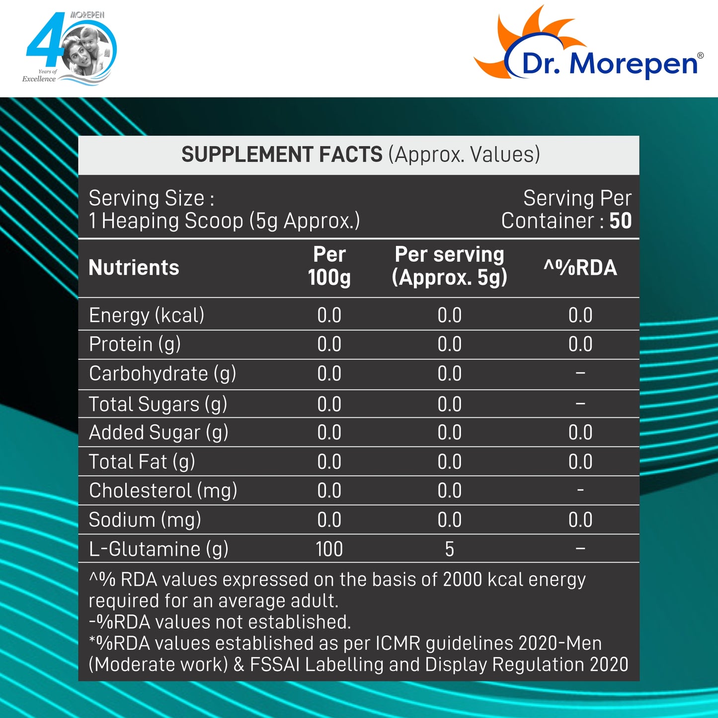 Dr.Morepen L-Glutamine - 250gm