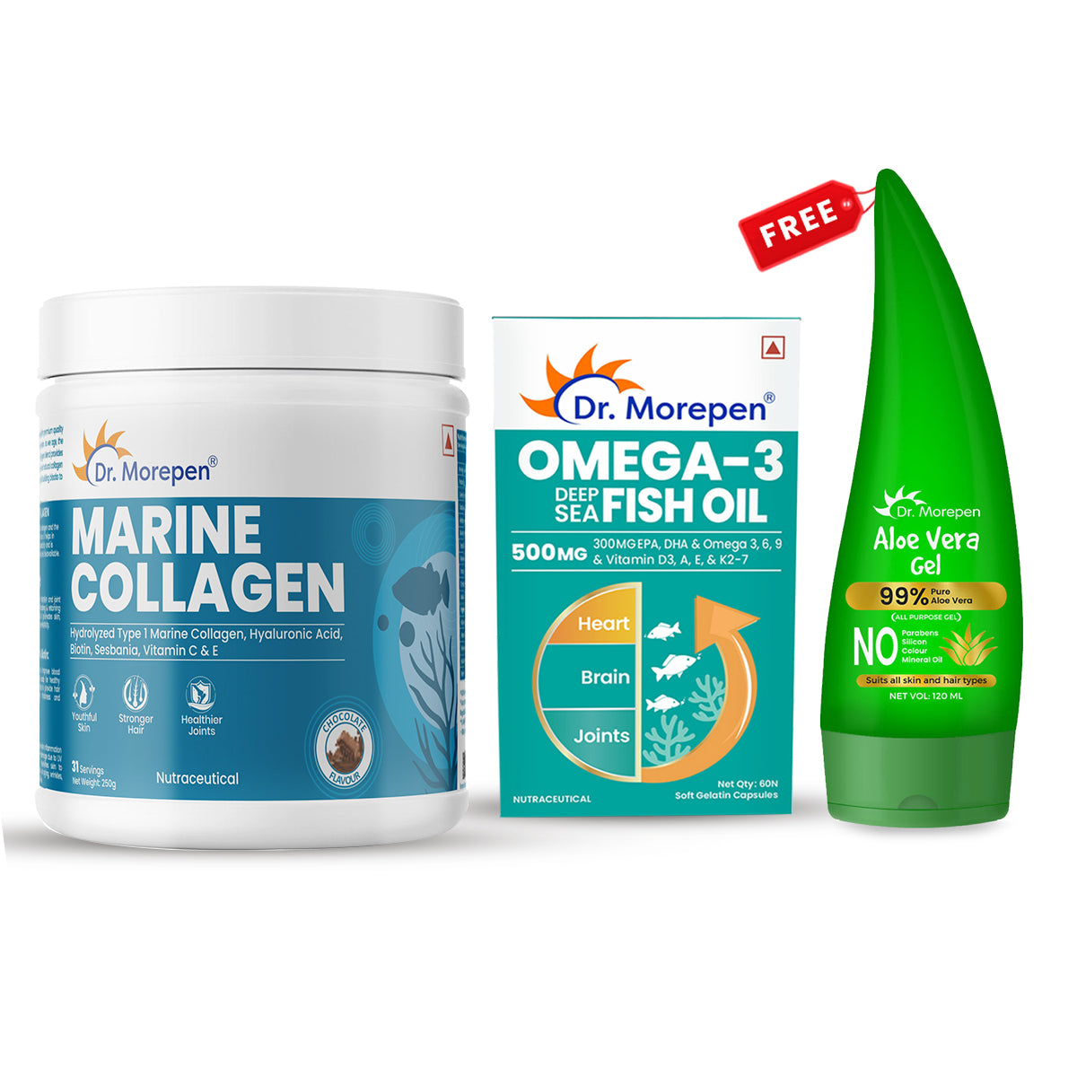 Omega-500mg l Marine Collagen ( Free Aloe Ver Gel 120ml )