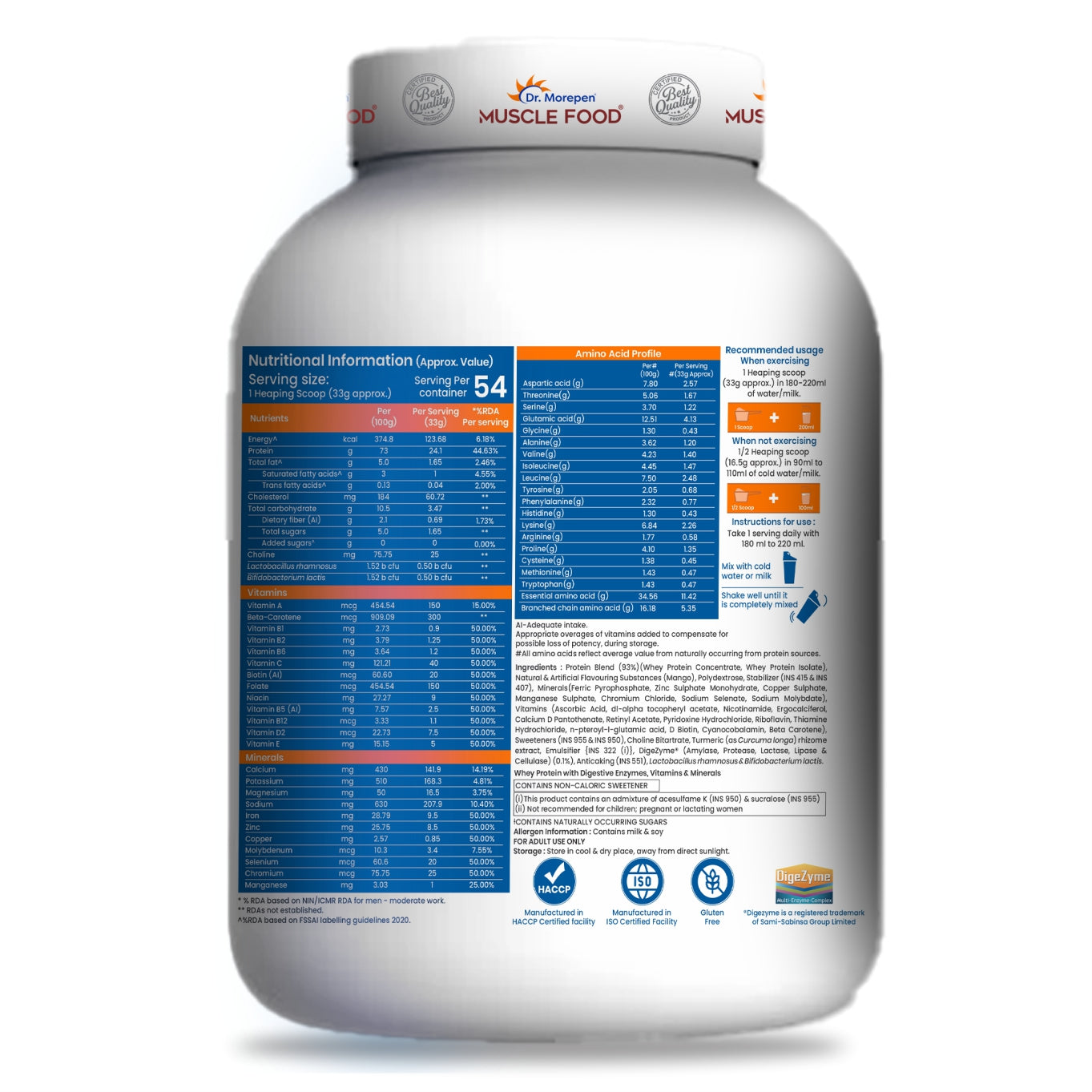 MUSCLE FOOD WHEY PROTEIN 1.81KG (MANGO DELIGHT)