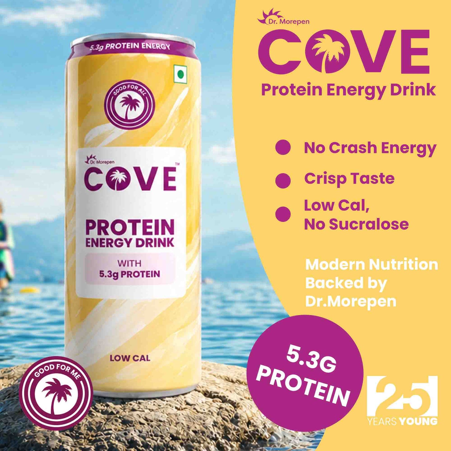 Cove Protein Energy Drink with 5.3g Protein (Pack of 3)