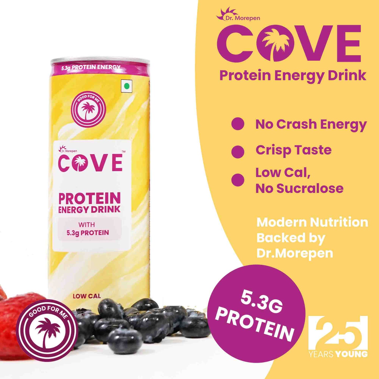 Cove Protein Energy Drink with 5.3g Protein (Pack of 3)